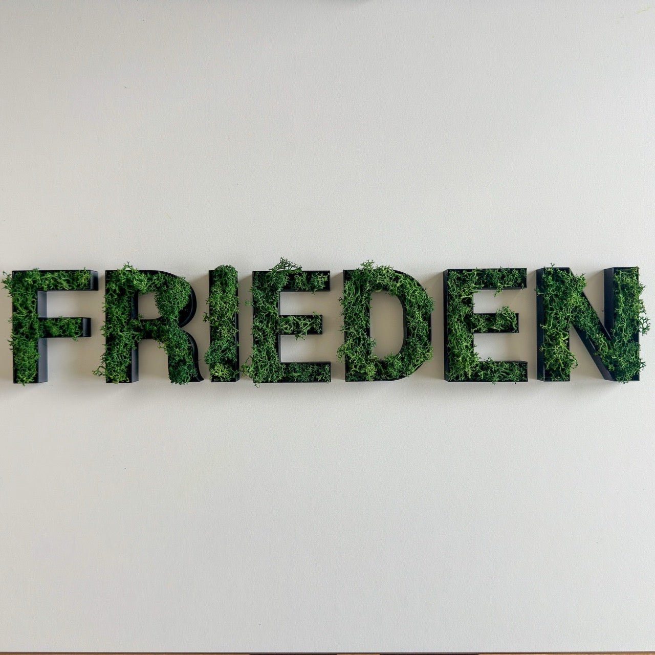 FRIEDEN – Set aus Moosbuchstaben - moosletters.de